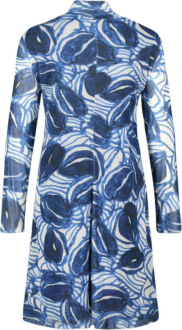 Cartoon Damen Casual-Kleid mit Stehkragen 36 Blau, 36 Blau