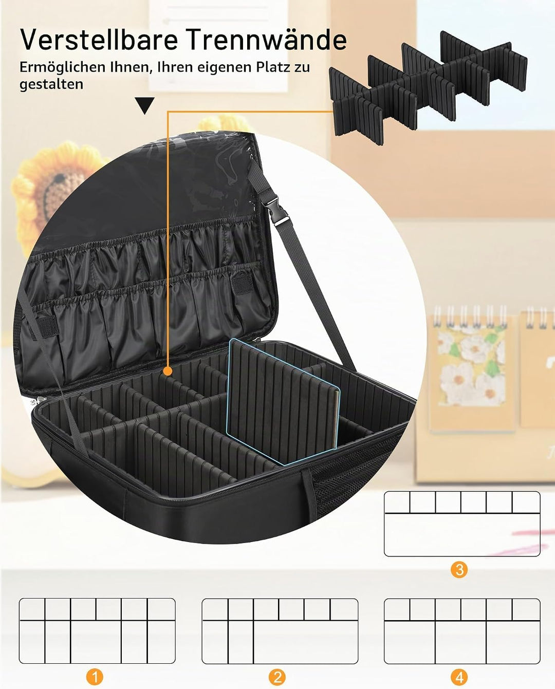 Make-up Rucksack, Profi Reise Make-up-Koffer Set für Frauen – XL Kosmetik-Organisierer mit Pinselauf