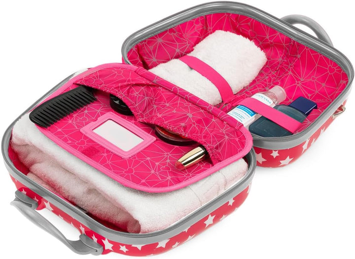 ITACA - Hartschale Kosmetikkoffer jugendlich. Kulturtasche aus Polykarbonat. Spiegel Reissverschluss