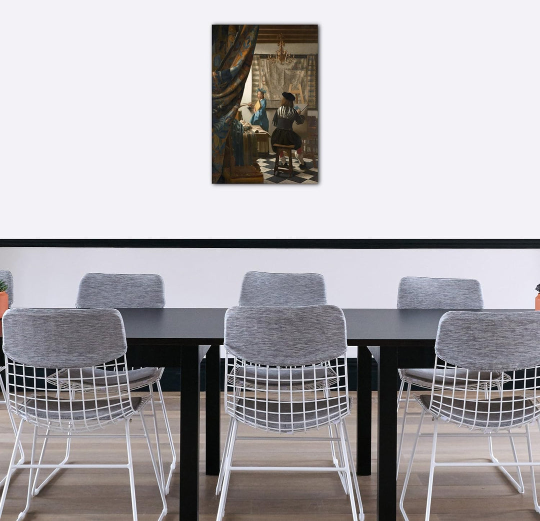 Printed Paintings Leinwand (60x80cm): Jan Vermeer - Die Allegorie der Malerei (1666/1668) 60x80 cm,