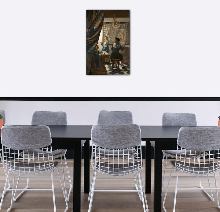 Printed Paintings Leinwand (60x80cm): Jan Vermeer - Die Allegorie der Malerei (1666/1668) 60x80 cm,