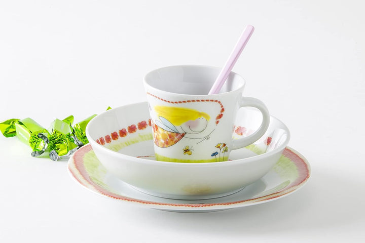 KAHLA 203418A76646C Kids tiefer Teller 18 cm Blumenfee | Suppenteller mit Feen Design aus Porzellan