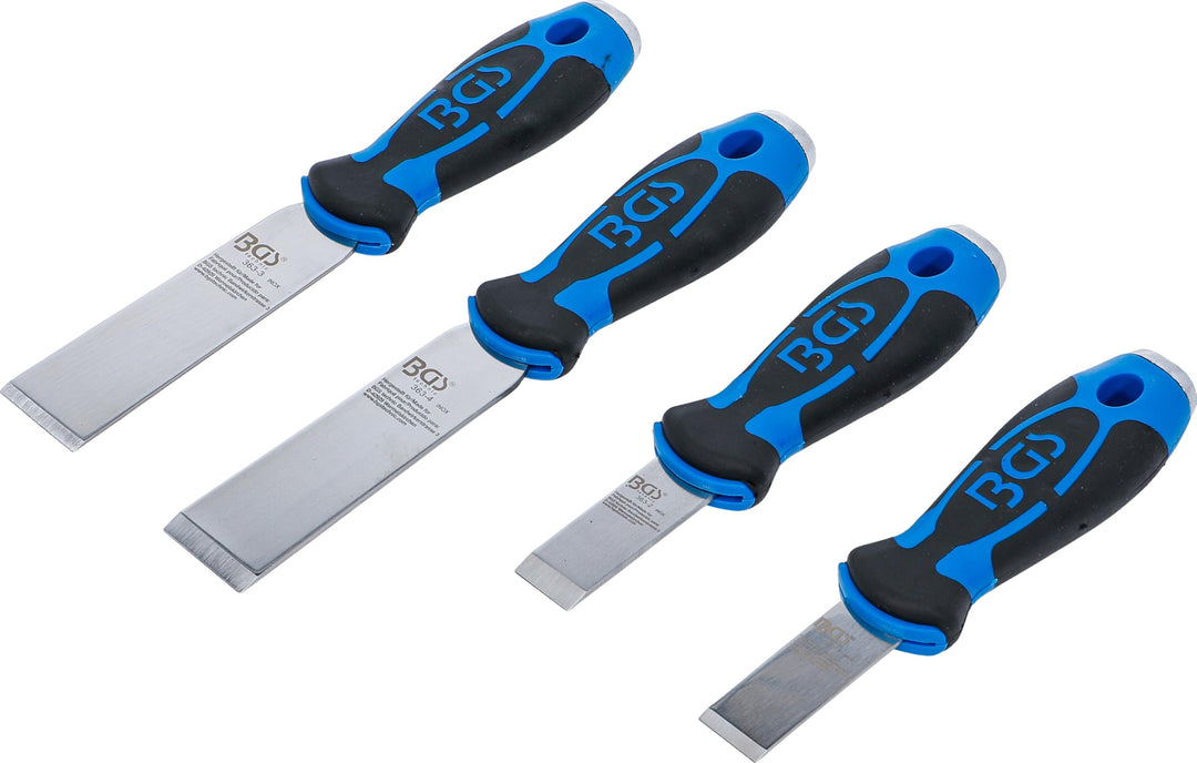 BGS 363 | Universal-Schaber-Satz | 4-tlg. |rostfrei |2-Komponenten-Griff | zur Verwendung auch mit H