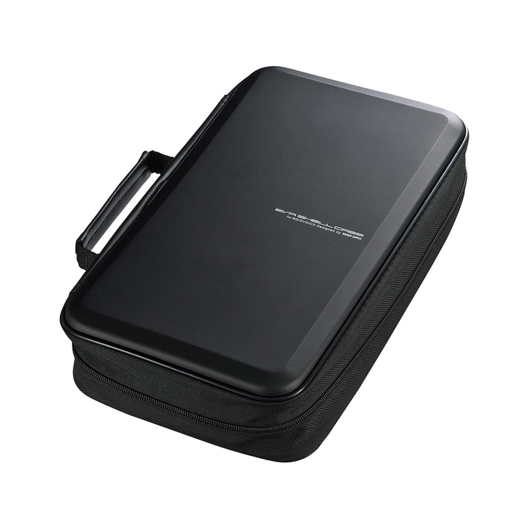 SANWA CD Tasche 104 Kapazität, Tragbare CD/DVD/Blu-ray Aufbewahrung mit Reissverschluss und Griff, H