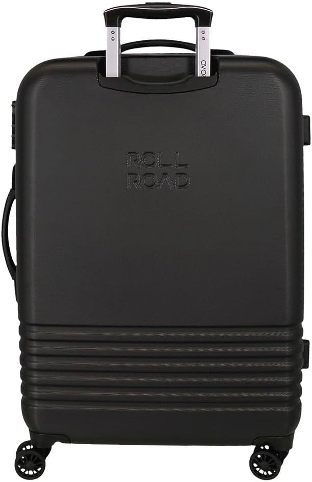 Roll Road India Koffer-Set, schwarz, 55/70 cm, starr, ABS-Kombinationsverschluss, seitlich, 112 l, 6
