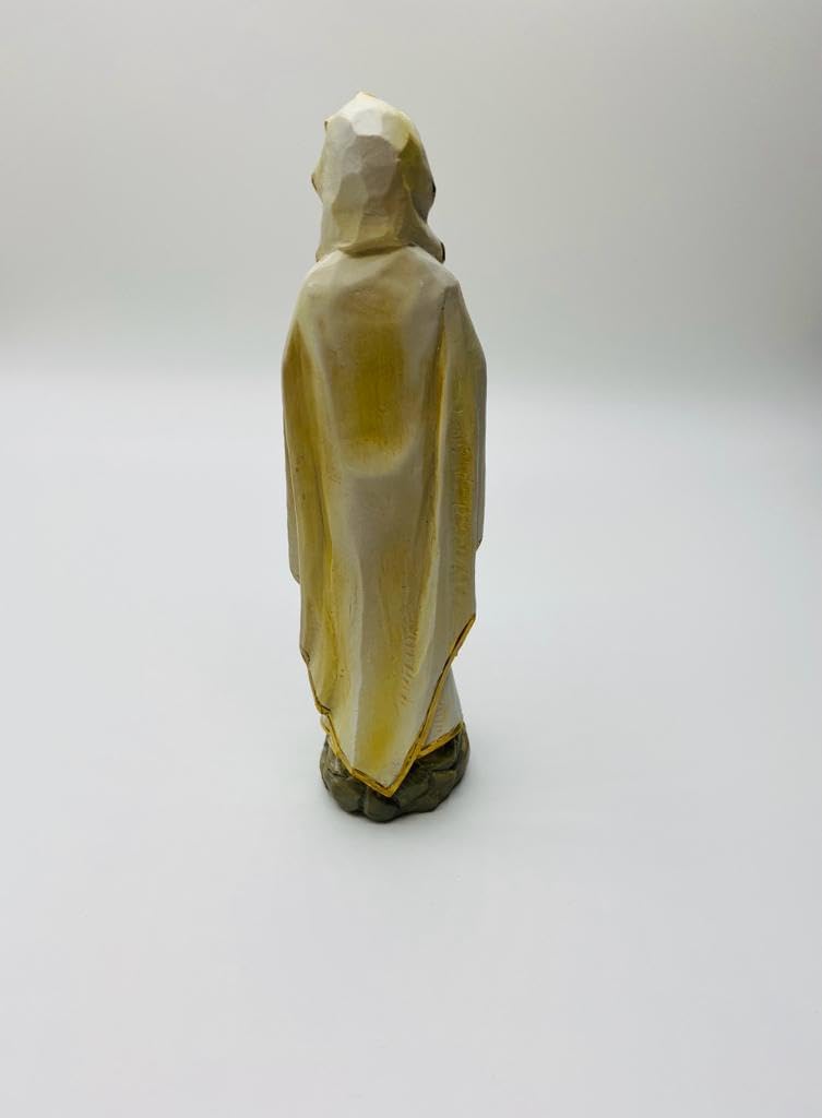 FADEDA Madonna Lourdes in Holzoptik/Höhe:20 cm/handbemalt/detailgetreue Krippen Figuren - Weihnachte