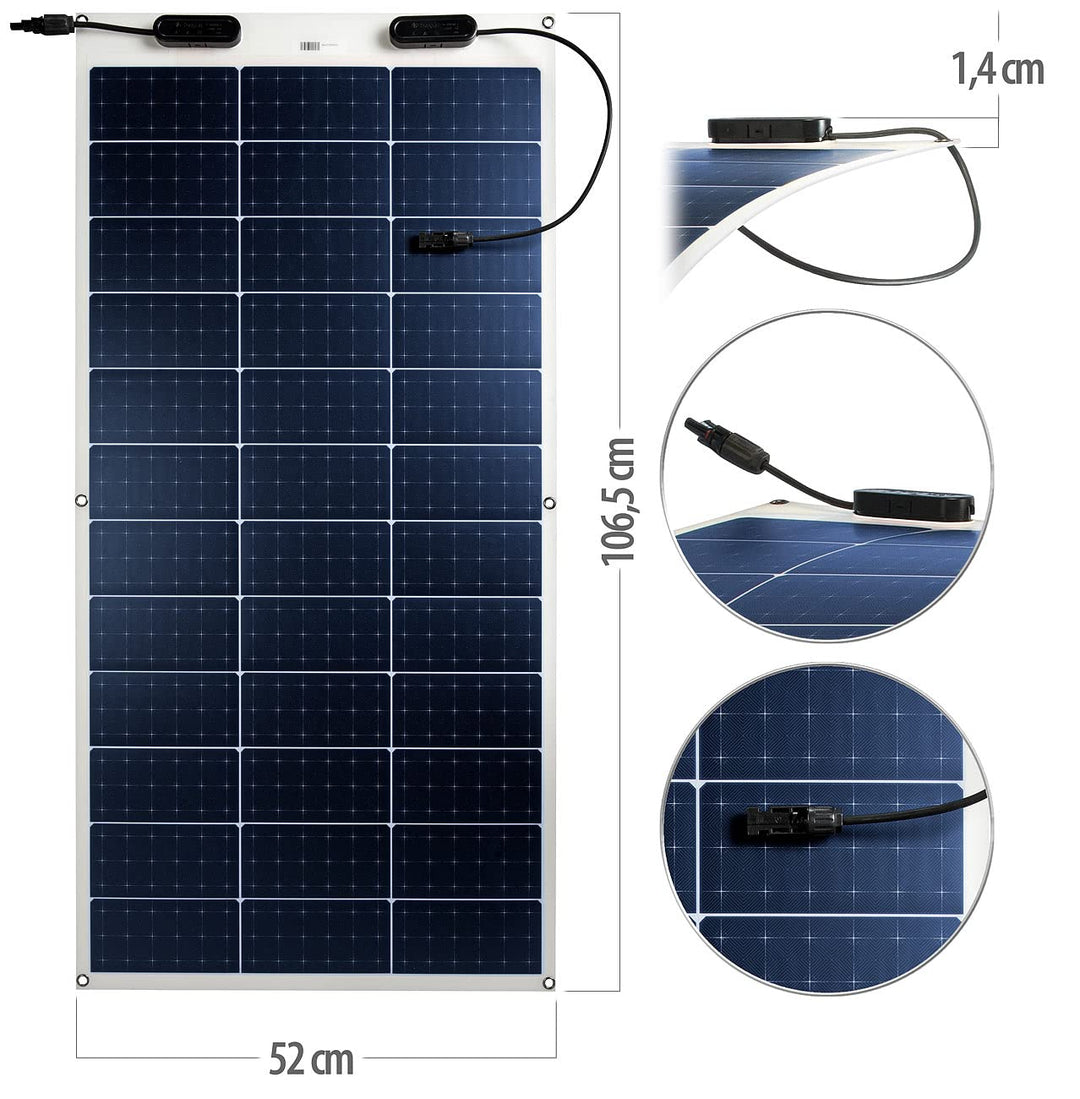 revolt Solarpanele für Zuhause: 2er-Set flexible monokristalline Solarmodule mit Anderson-Adapter (U