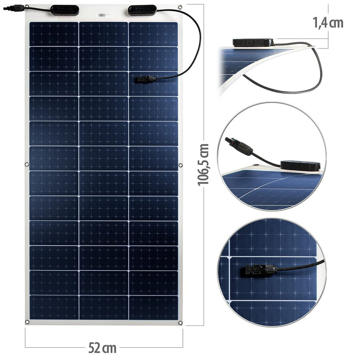 revolt Solarpanele für Zuhause: 2er-Set flexible monokristalline Solarmodule mit Anderson-Adapter (U
