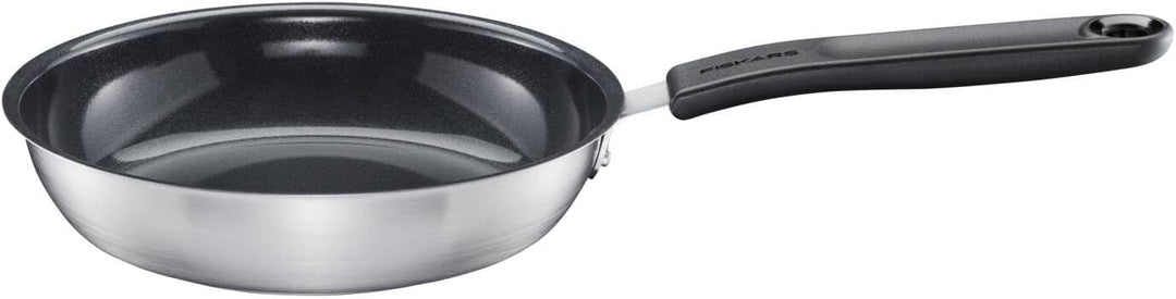 Fiskars Functional Form Bratpfanne, 20 cm, Schwarz/Silber, Bratpfanne 20 cm Keramikbeschichtung