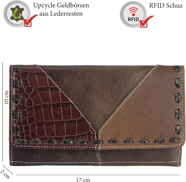 Sunsa Geldbörse. Damen Geldbeutel. Leder Portemonnaie mit RFID Schutz. Kleiner Brieftasche mit Kredi