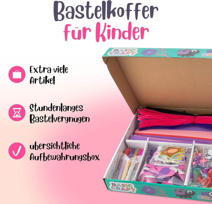 Grafix XL Lila Bastelset | Giant Craft Boxfür Kinder ab 4 Jahren | Über 500 DIY-Bastelmaterialien |