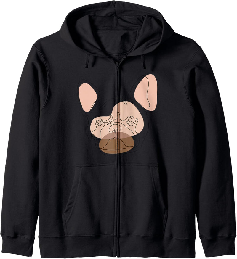 Modern One line Abstract Frenchie Kapuzenjacke