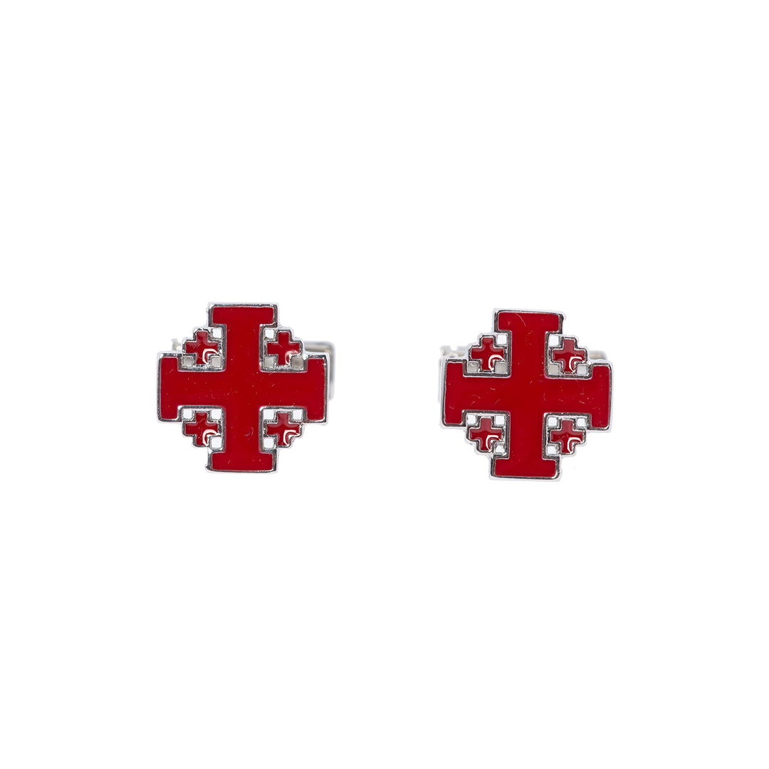 Cencibel Smart Casual Jerusalen Kreuz Manschettenknöpfe, silber, One size