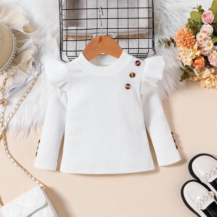 Kleinkind Baby Mädchen Kleidung Langarm Gerippte Oberteile Plaid Tweed Muster Rock Baskenmütze Herbs