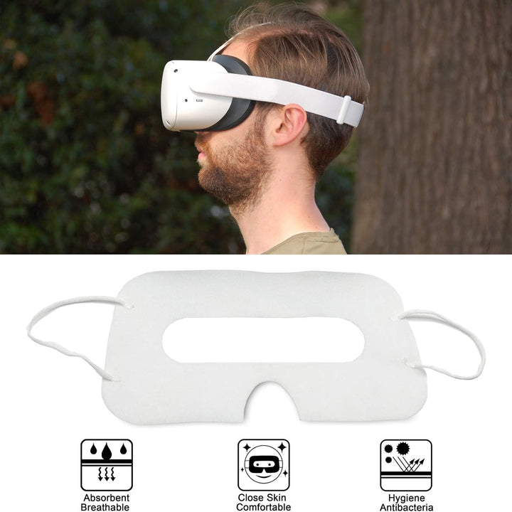 Geekria 100Pcs VR Mask Disposable Face Cover, Disposable Protector for Oculus Quest VR, Prevent Eyes