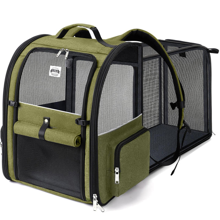 Erweiterbar Katzenrucksack Hunderucksack für Katzen Hunde bis 8kg, Gross Katzen Rucksack Faltbare Ha