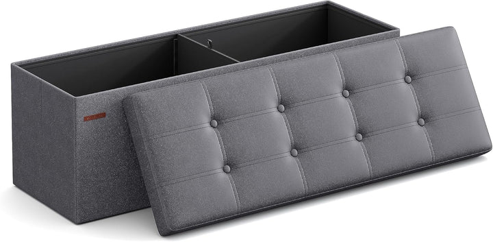 SONGMICS LSF070G01 Sitztruhe, Sitzbank, Holzwerkstoff, Dunkelgrau, 110 x 38 x 38 cm Dunkelgrau 110L