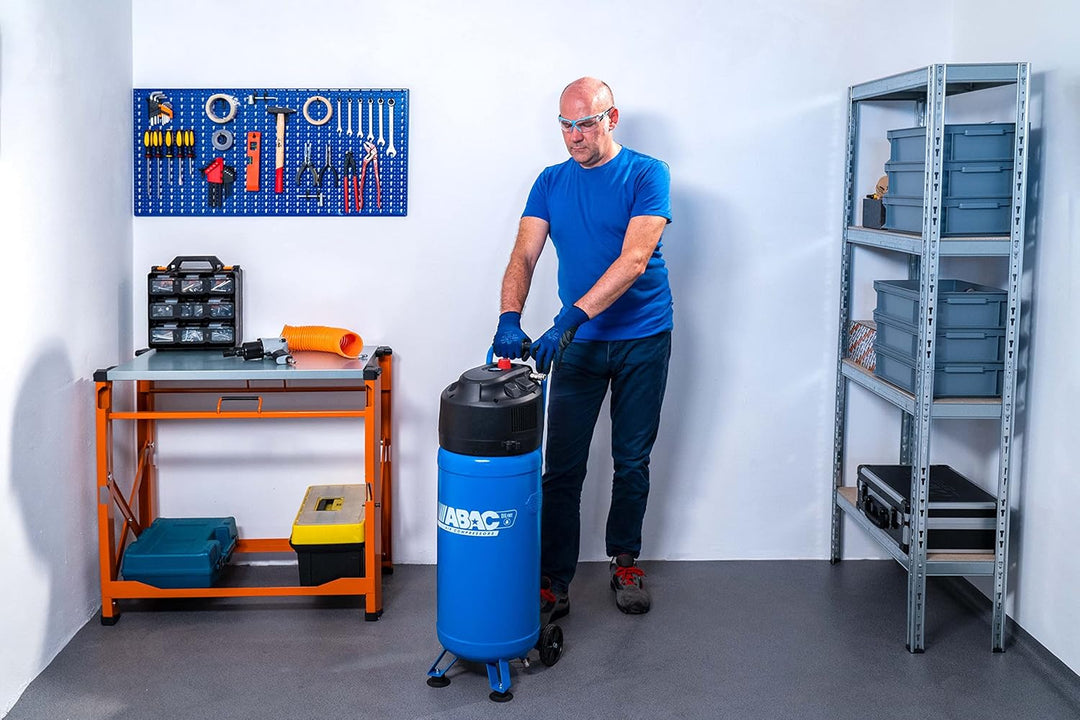 ABAC Vertikaler Luftkompressor EASE-AIR 50V, Ölfreier Luftkompressor, Maximaler Druck 10 Bar, Leistu