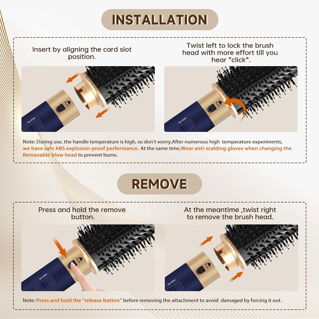 Hair Styler 6 in 1, Airstyler Haarstyler Set mit Rundbürstenföhn, Warmluftbürste, Airflow Lockenstab