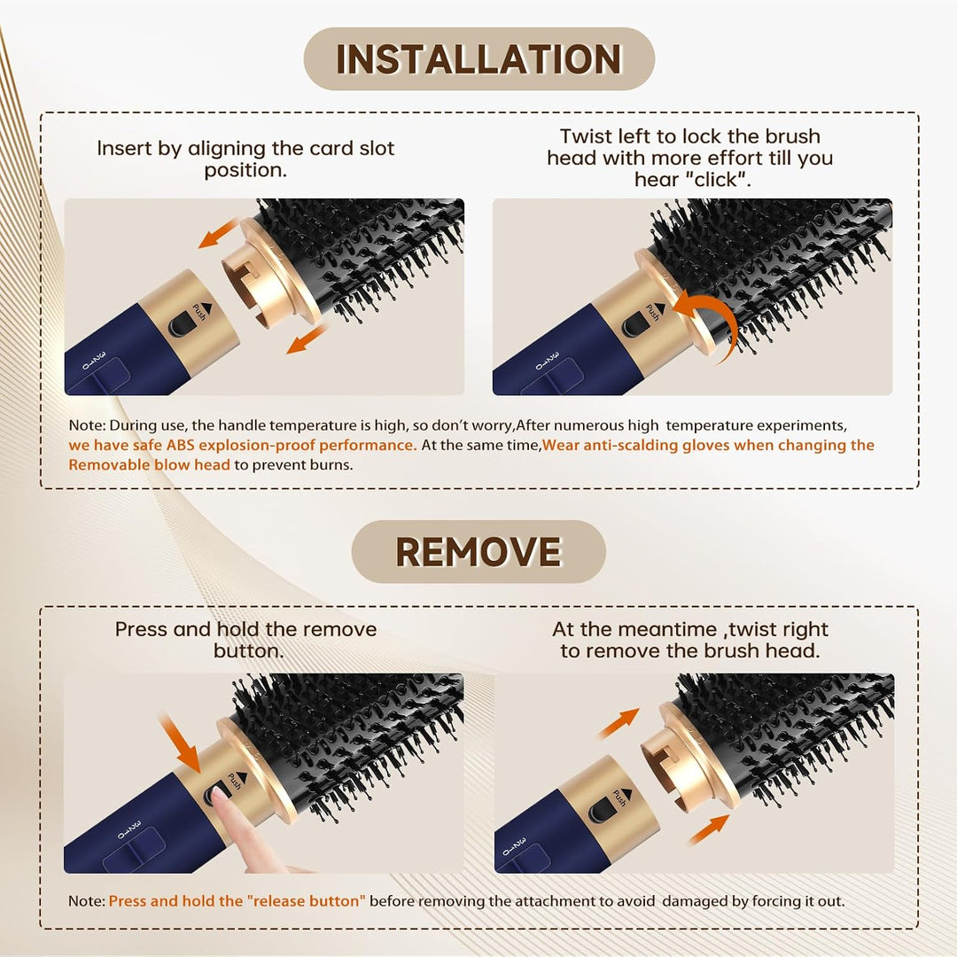 Hair Styler 6 in 1, Airstyler Haarstyler Set 1000W, Rundbürstenföhn, WarmluftbürsteFöhnbürste Automa