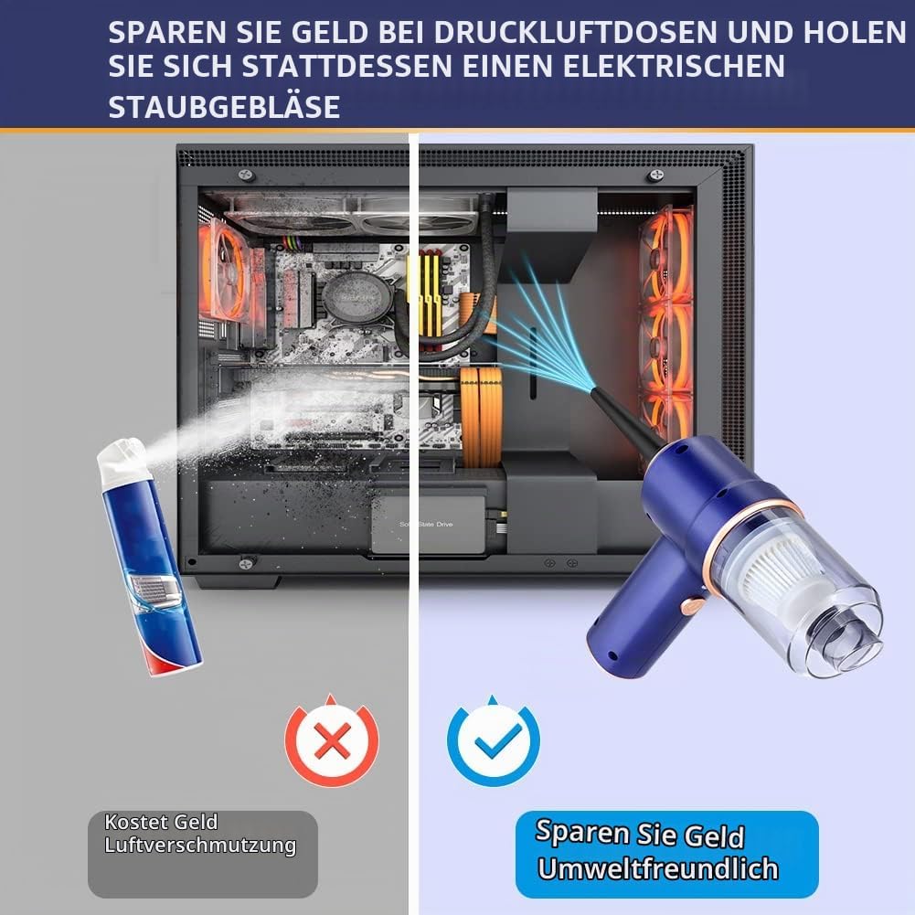 URAQT Handstaubsauger, 9000 Pa Leistungsstarker Handstaubsauger Akku, 3 in 1 Staubsauger, USB Wieder