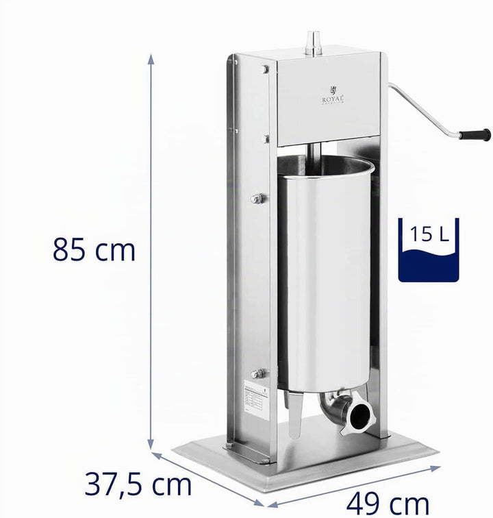 Royal Catering RCWV-15L Wurstfüller vertikal Wurstfüllmaschine Wurstspritze Wurstpresse Edelstahl 15