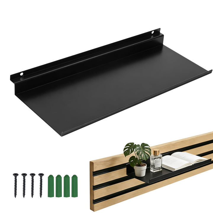 1 Pcs Regal für Akustikpaneele Ohne Bohren 40 x 15 cm, Wandorganizer für Akustikpaneele Schwarz, Aku