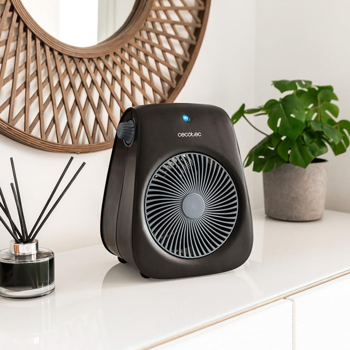 Cecotec Elektrischer Heizlüfter ReadyWarm 2000 Max Force Schwarz, Heizlüfter mit 2000 W, 2 Leistungs