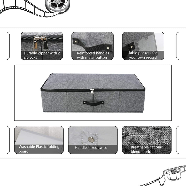 Faltbare Aufbewahrungsbox unter dem Bett mit Kunststoffeinlage, Griffen, Reissverschluss-Deckel, Dec