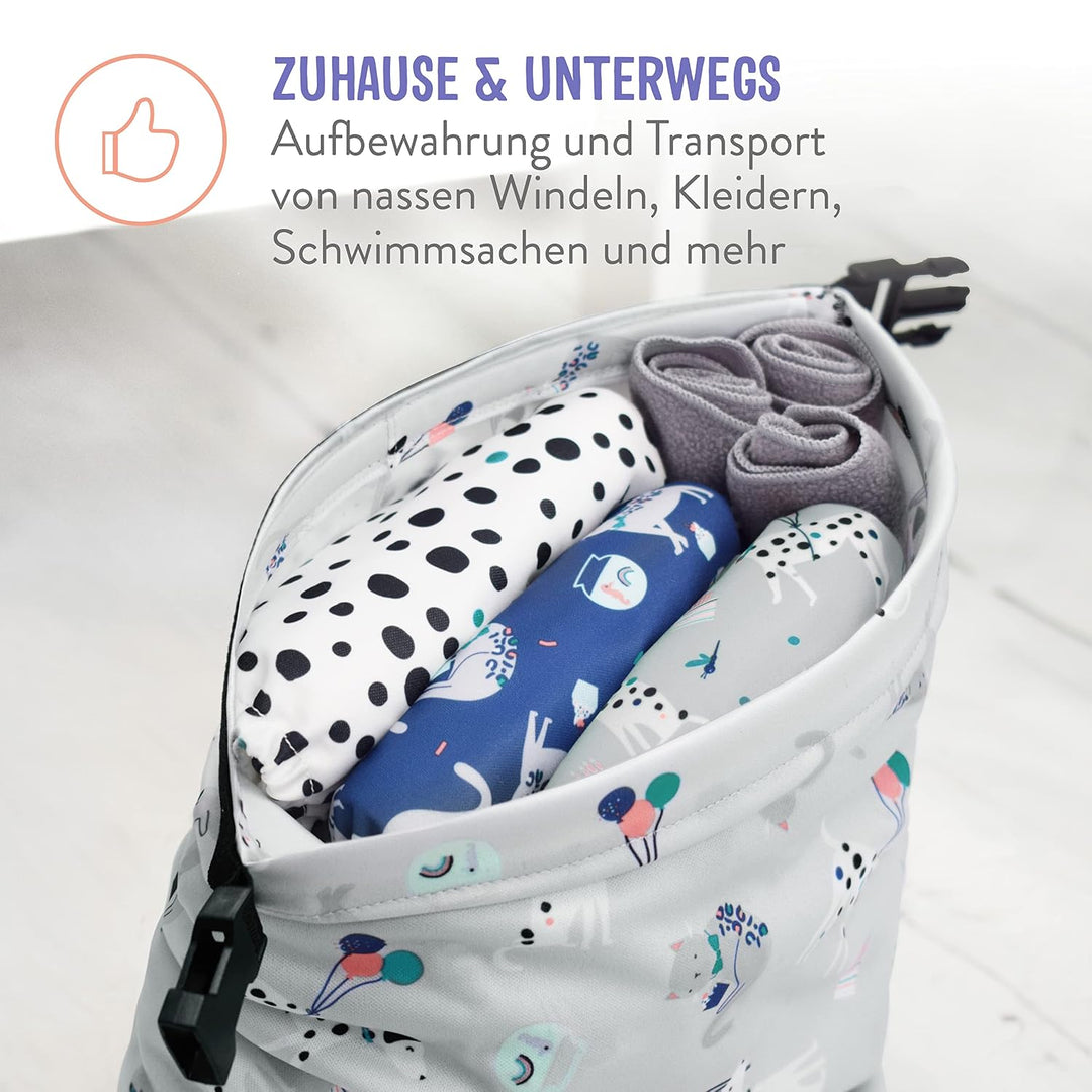 Bambino Mio, Wetbag für unterwegs - Wasserdichte, Wiederverwendbare Windeltasche zum Reisen, (Freche