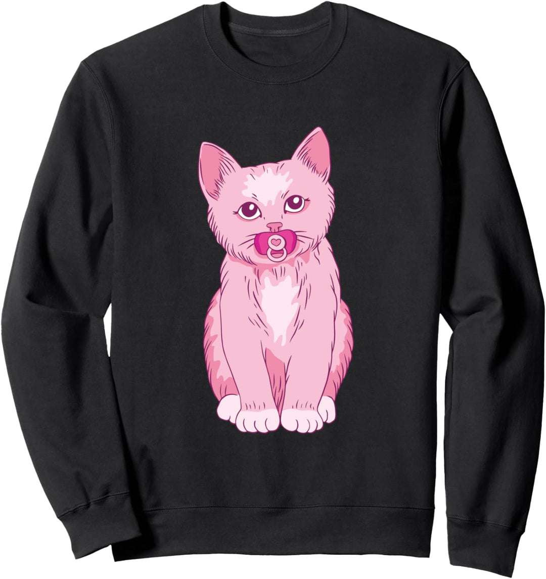Niedliches Design für Damen und Katzenmütter mit einer rosa Baby-Katze. Sweatshirt