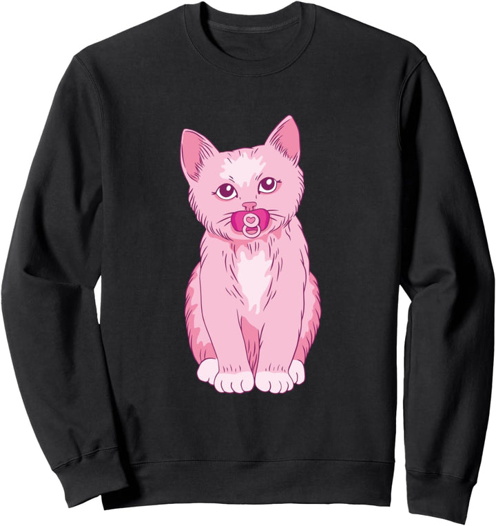 Niedliches Design für Damen und Katzenmütter mit einer rosa Baby-Katze. Sweatshirt