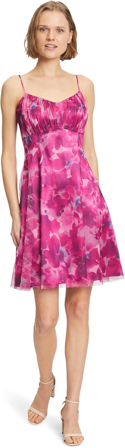 Vera Mont Damen Cocktailkleid mit Blumenprint 42 Rosa, 42 Rosa