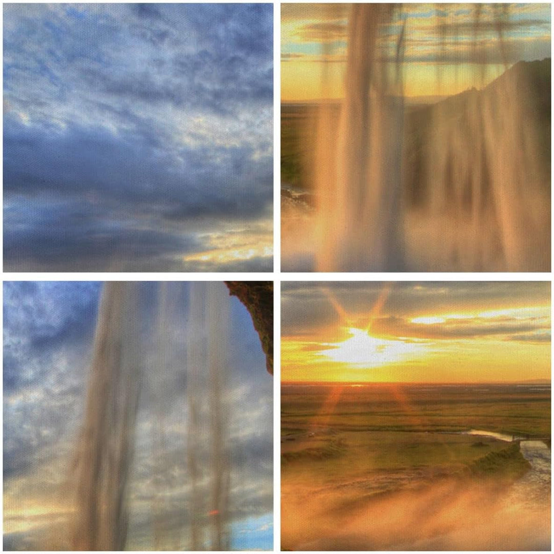 Bilder auf Leinwand Wasserfall Natur Park Sonne Leinwandbild 70x50cm Wandbilder Dekoration Wohnzimme