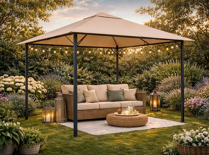 QUICK STAR Ersatzdach für Garten Pavillon 3x3m Sand Antik Pavillondach