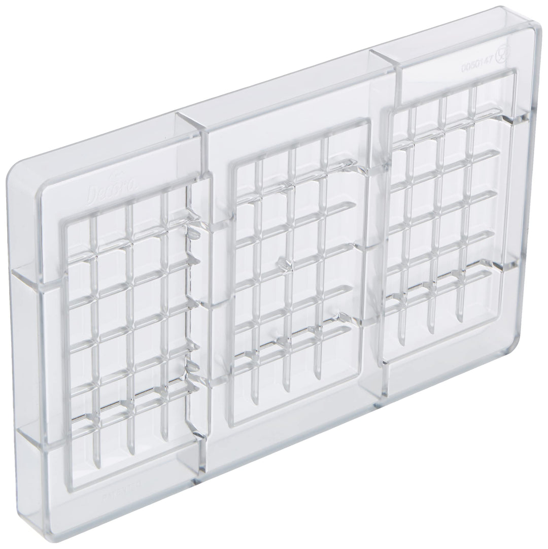 Decora 0050147 SCHOKOLADENFORM TAFEL 100 G 127 X 72 X 11 H MM, Polycarbonate, Durchsichtig, Durchsic