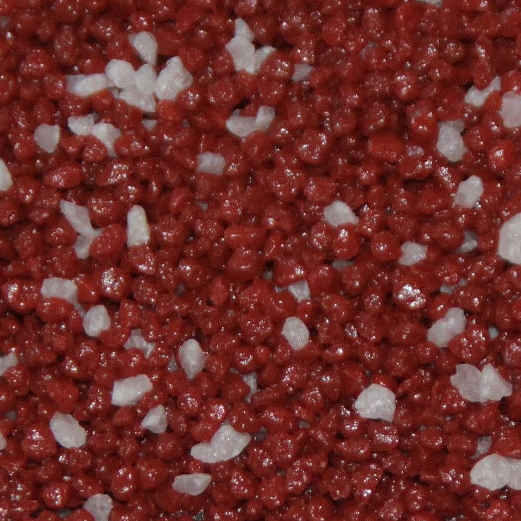 20kg Buntsteinputz Mosaikputz 1-2mm SOP24 Ziegelrot/Weiss Wandputz - Hergestellt in Bayern