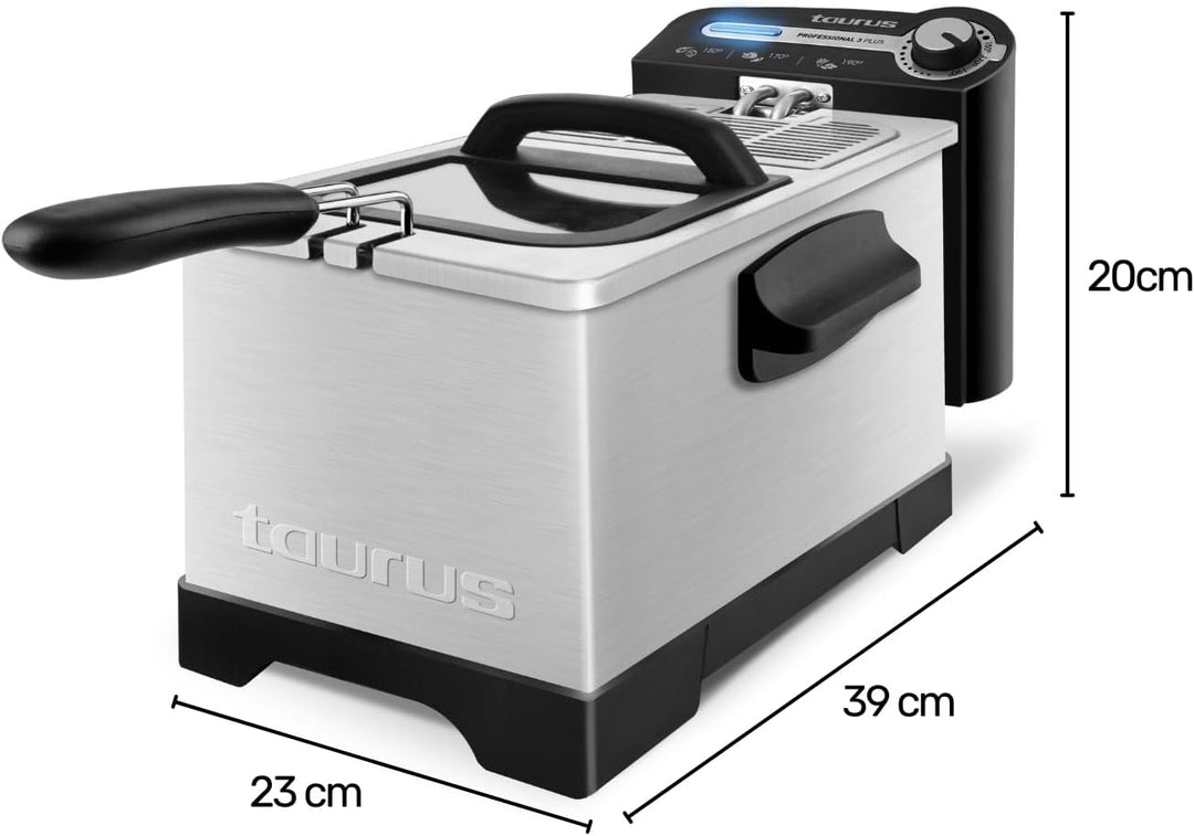 Taurus - Profi-Fritteuse | Ölfilter | 3 l | 2100 W | Ölfritteuse | Gastro | Professionell | Öl 3L|Mi