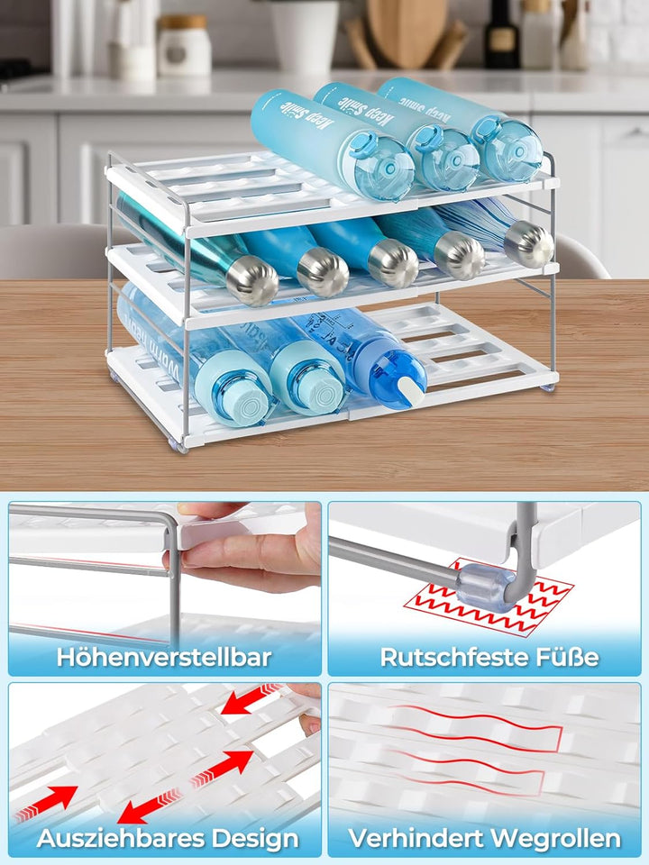 mepure Flaschen Organizer – Ausziehbares & Verstellbares Flaschenregal Schrank (26.5–42 cm), Flasche