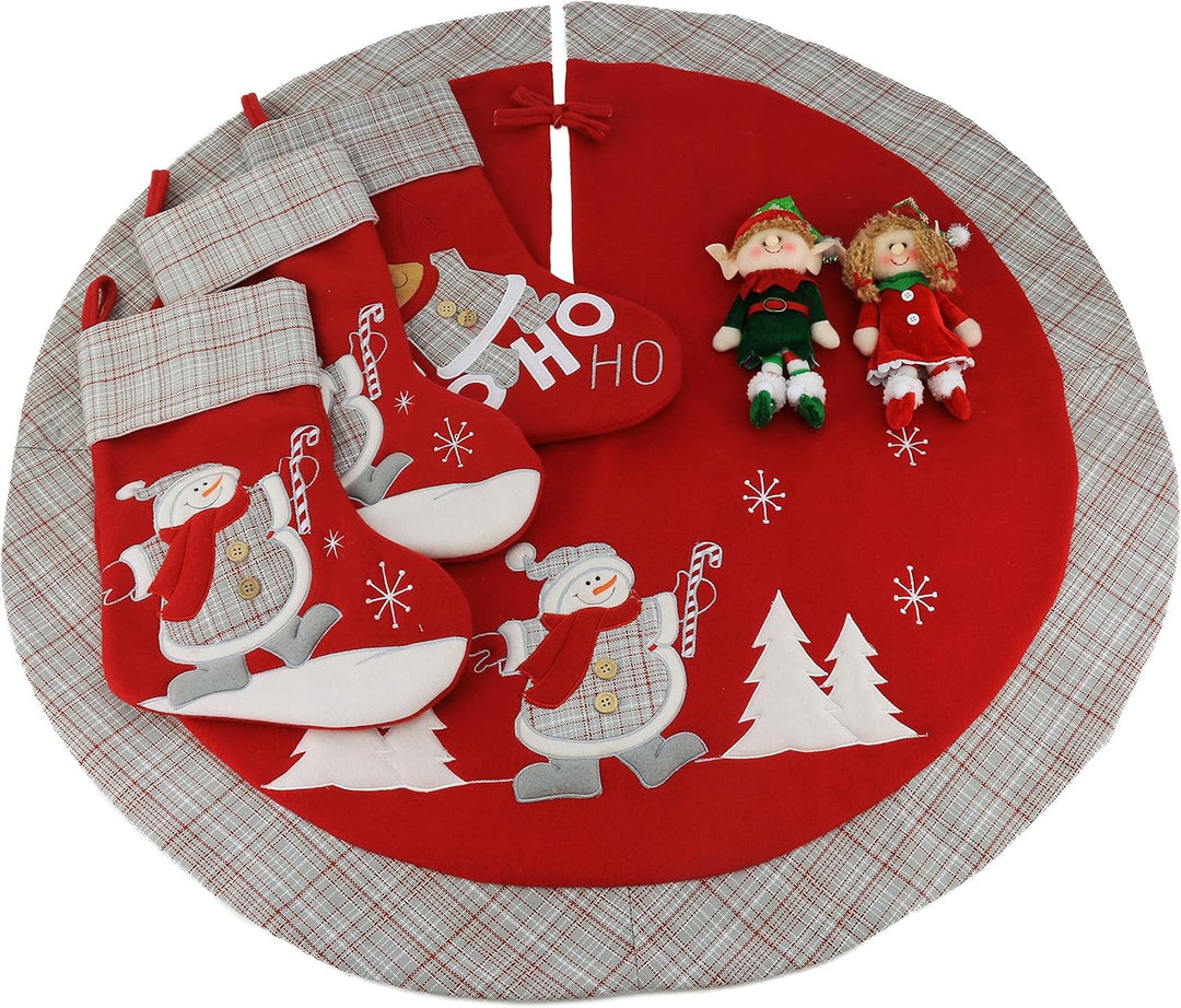 WEWILL werden Marke Luxus dicken Weihnachtsbaum Rock gestickten Schneemann mit Tartan Design Startse