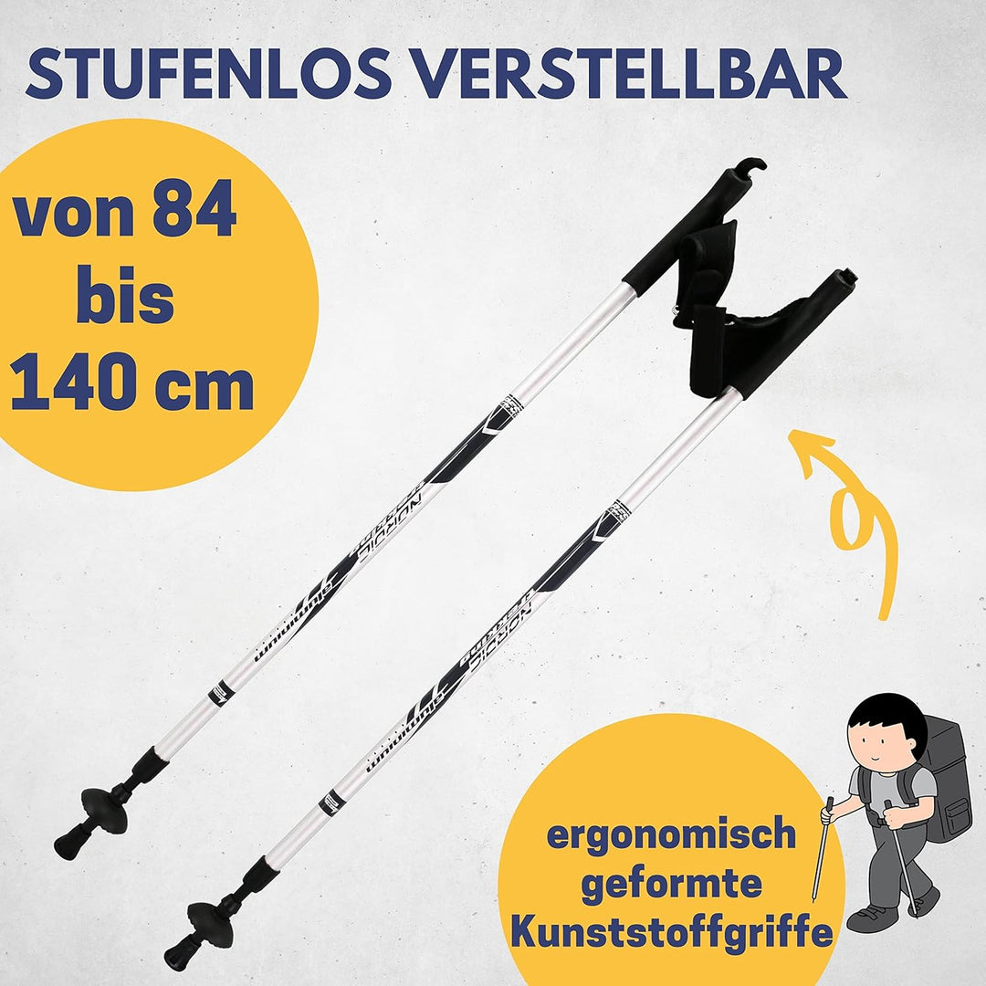 BEST SPORTING Wanderstöcke Teleskop 84 bis 140 cm I Treckingstöcke ausziehbar Ultraleicht I Wanderst