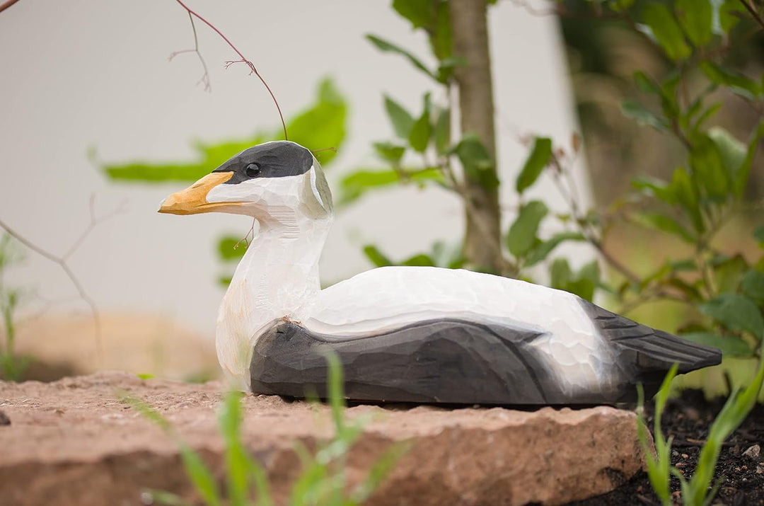 WILDLIFEGARDEN Wildlife Garden WG458 DecoBird Eiderente - Handgeschnitzter Dekorative Vogel aus Holz