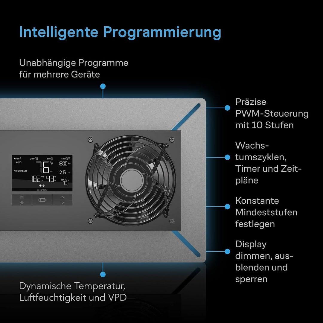 AC Infinity AIRTITAN T8-N, Kriechraumlüfter im Keller, mit Temperatur- und Luftentfeuchterregler, Sc