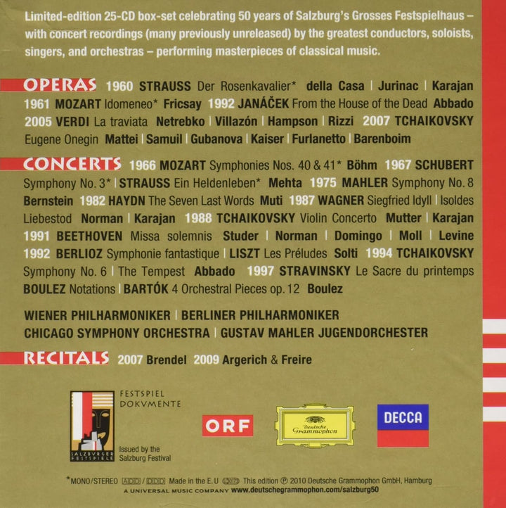 50 Jahre Grosses Festspielhaus Salzburg, Audio-CD