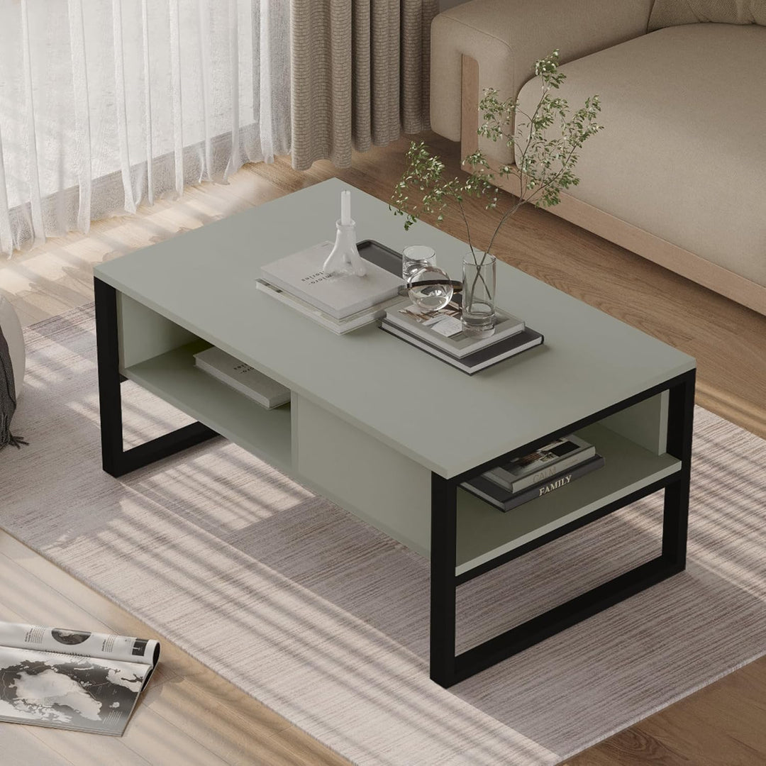 [en.casa] Couchtisch Laukaa Wohnzimmertisch Tischplatte rechteckig Beistelltisch 100 x 60 x 45 cm So