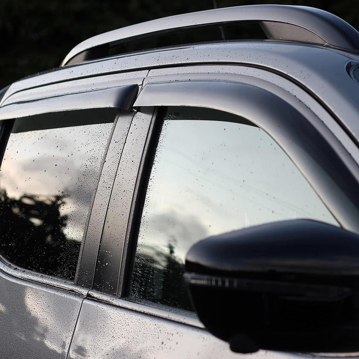 JHCHAN Windabweiser Regenabweiser für Nissan Navara NP300 D23 2015-2022 Doppelkabine Rauch Schwarz R