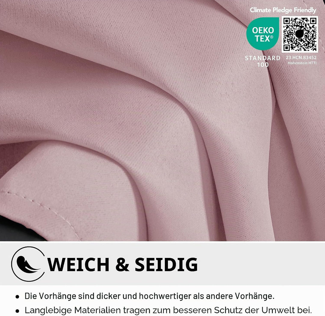 Deconovo Verdunkelungsvorhang Kälteschutz Gardinen Schlafzimmer Kälteschutzvorhang Blickdicht 138x11