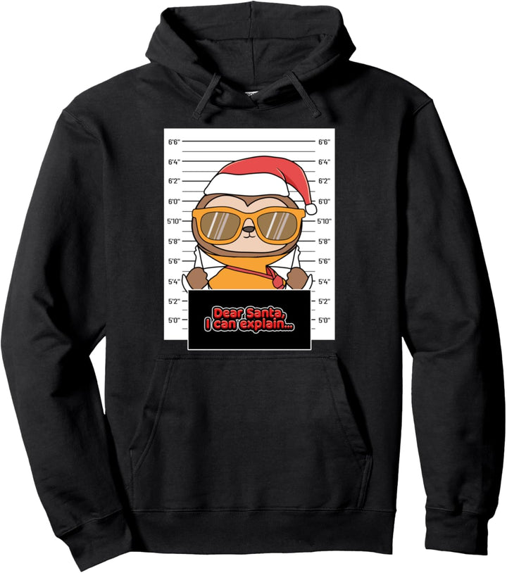 Dear Santa I Can Explain Faultier Verbrecher Weihnachten Pullover Hoodie
