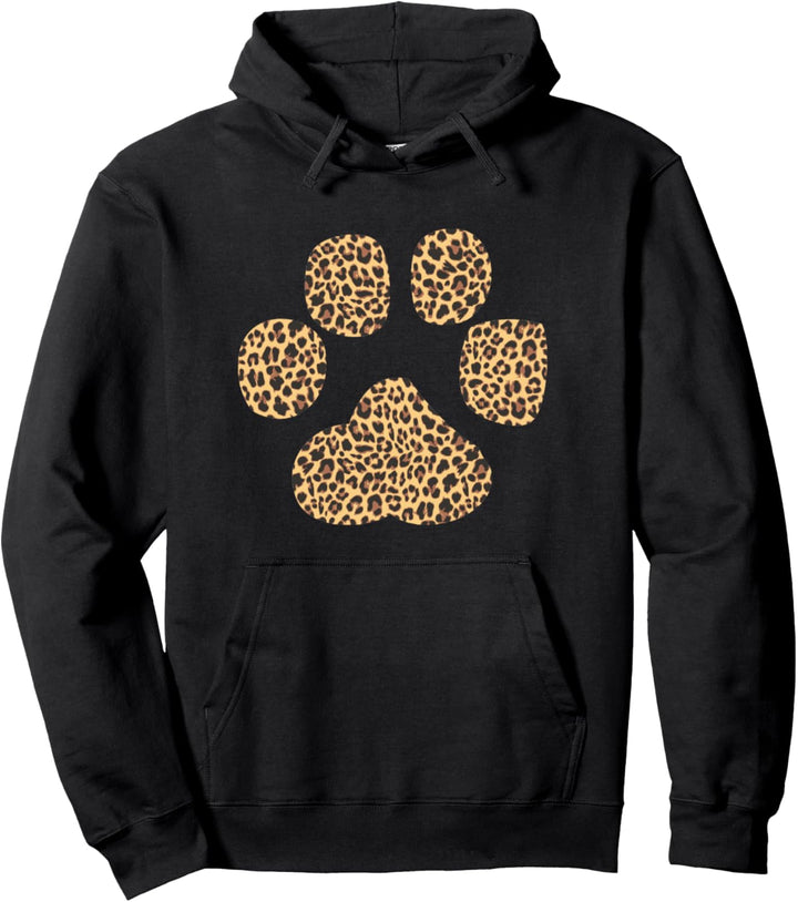 Leopardenmuster mit Tierpfoten. Pullover Hoodie