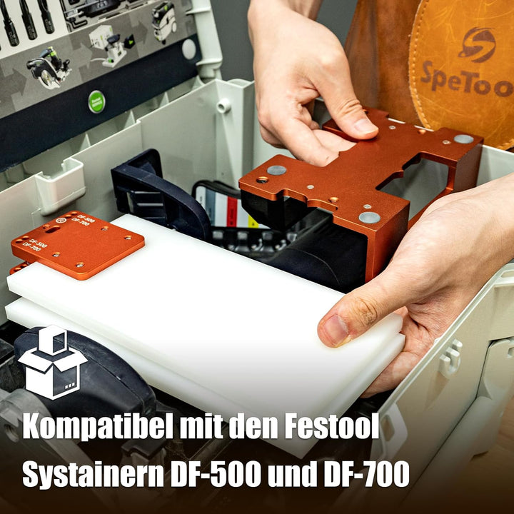 SpeTool Aluminium-Domino-Auflage, kompatibel mit Festool Domino DF-500 und DF-700